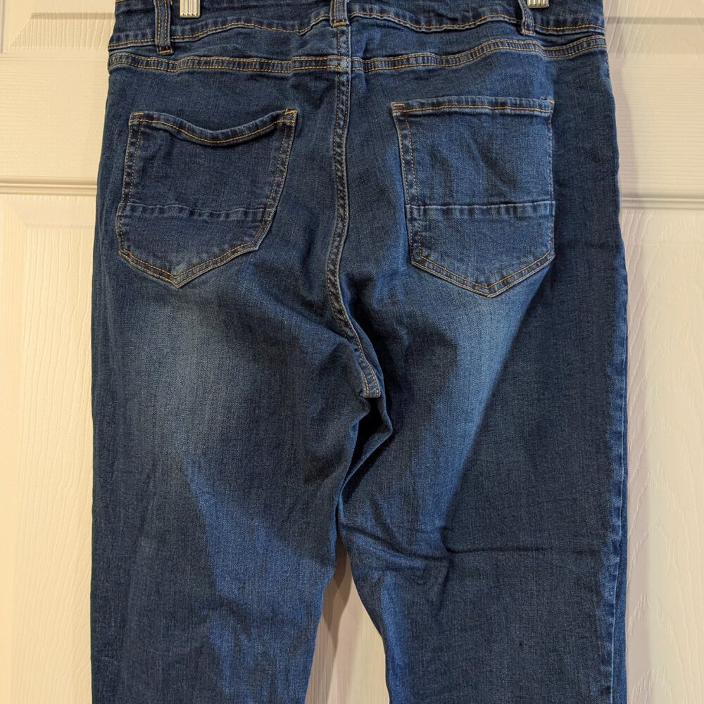 LICTZNEE Women’s Skinny Stretch High Rise Jeans, Dark Blue, Plus Size 16 - Picture 6 of 10